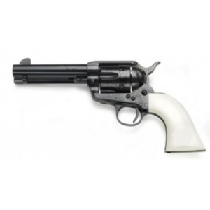 Taylors And Company Taylors and Company OG1401 1873 Cattleman Outlaw Legacy Engraved Single 4.75\" 6rd Ivory Synthetic Grip Blued Engraved Revolver - $672.87 at Classic Firearms