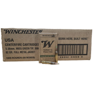 Winchester Winchester Ammo Case USA855K Green Tip 5.56x45mm NATO 62 GR., Brass, Boxer, Non-corrosive, Reloadable, Full Metal Jacket - 1000 Round Case - $599.99 at Classic Firearms