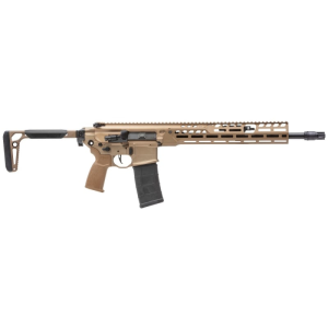 Sig Sauer Sig Sauer MCX Spear-LT Semi-Automatic 5.56x45mm Ambidextrous Rifle, 16\" Barrel, 13\" M-LOK Handguard, Side Folding Stock - Coyote Brown Finish - RMCX-556N-16B-LT - $2599.99 at Classic Firearms