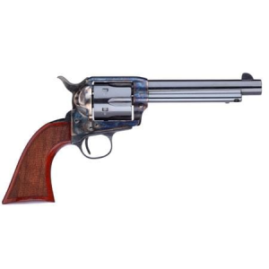 Taylors And Company Taylors and Company 555139 1873 Cattleman Gunfighter Single 5.5\" 6rd Walnut Checkered Army Sized Grip CCH Frame Blued Revolver - $654.94 at Classic Firearms