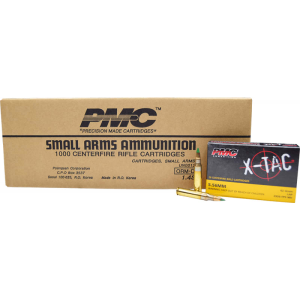 PMC 556K X-Tac 5.56 NATO LAP M855 62 GR Ammunition Green Tipped Brass Cased Boxer Primed Reloadable Non-Corrosive Ammo - Bulk 1000 Round Case Bulk 1000 Round Case Ammo