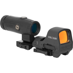 Holosun HS510CHM3X HS510C/HM3X Combo Black Anodized 1x 3x 2/65 MOA Red Circle w/Dot Reticle Includes Case