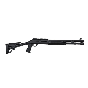 Panzer Arms M4 Tactical Semi-Automatic Shotgun 18.5\" Barrel 12GA 3\" 5 Round, Ambidextrous -Piston Driven - W / Fixed Skeletonized Stock -Black -PAM4TS