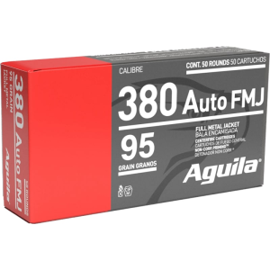 Aguila 1E802110 380 ACP 95 GR Full Metal Jacket Ammo - 50rd Box 50rd Box Ammo