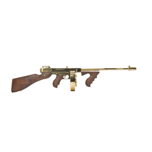 From Ben\'s Private Collection - Auto Ordinance 1927A-1 Semi-Auto Deluxe Rifle 16.5\" Bbl .45 ACP, 20rd Stick Mag & 50rd Drum, Titanium Gold, Used As-New - Minor Finish Blem