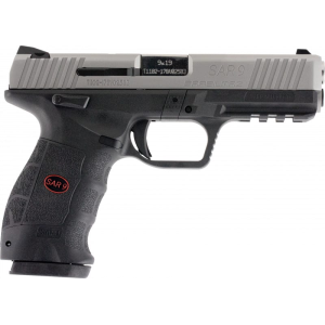 Sar USA SAR9 Semi-Automatic Pistol 4.4\" Barrel 9mm 17+1 Stainless Steel Slide W/ Black Frame - SAR9ST