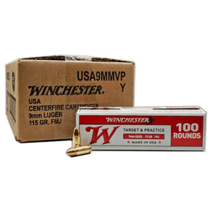Winchester Winchester Ammo USA9MMVP Best Value 9mm Luger 115 GR Full Metal Jacket, Brass, Boxer, Non Corrosive, New Factory Ammo - 1000 Round Case - $269.99 at Classic Firearms