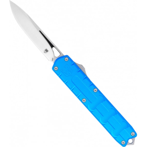 Cobratec Knives CobraTec Knives CTEBLUM390DNS Enforcer 3.25\" OTF Drop Point Plain M390 Steel Blade Blue Aluminum Handle - $259.99 at Classic Firearms