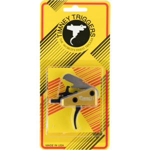Timney Triggers Timney Triggers 667S AR15 Competition Curved Trigger with Small Pin Steel w/Aluminum Housing Black/Gold - $169.48 at Classic Firearms