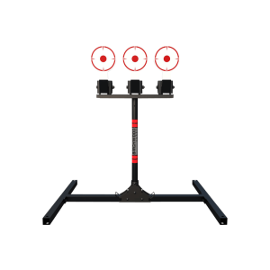 Birchwood Casey 3TPR 3 Spring Loaded Self Resting Targets Plate Rack Black/Red AR500 Steel 0.37\" Thick Standing
