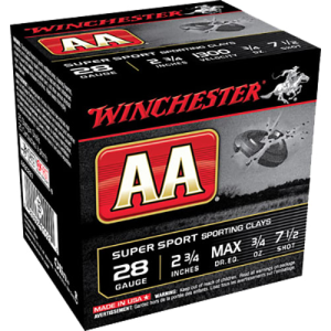 Winchester Winchester Ammo AASC287 AA Target Loads 28GA 2.75\" 3/4oz #7.5 Shot - 250sh Case - $194.28 at Classic Firearms