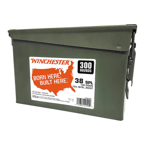 Winchester Winchester Ammo WW38C USA 38 Special 130 gr Full Metal Jacket (FMJ) (Ammo Can) - 600rd Case - $204.89 at Classic Firearms