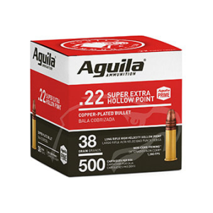 Aguila 1B221118 22 LR Ammunition High Velocity Hollow Point 38 GR500 Rd Bulk Pack Ammo - Bulk 2000 Round Case Bulk 2000 Round Case Ammo