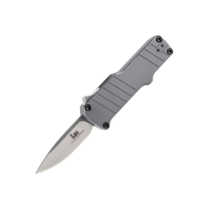 Hogue 54032-EXLKRL HK Micro Incursion 1.95 Out the Front Automatic Clip Point Blade Tumbled Finish Aluminum Frame - Matte Grey - Hogue