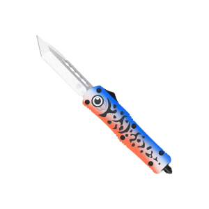 Cobratec Knives CobraTec Knives MFLBLUFS3TNS FS-3 Medium 3\" OTF Tanto Plain D2 Steel Blade 4.50\" Blue Fishing Lure Aluminum Cerakoted Handle Includes Glass Breaker/Pocket Clip - $159.99 at Classic Firearms