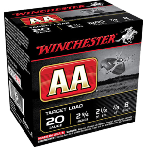 Winchester Winchester Ammo AA208 AA Target Loads 20GA 2.75\" 7/8oz #8 Shot - 250sh Case - $155.65 at Classic Firearms