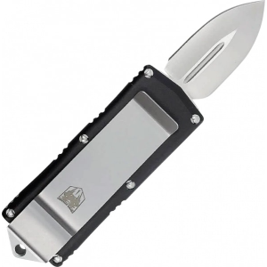 Cobratec Knives CobraTec Knives BLKOTFMC Money Clip 1.75\" OTF Plain D2 Steel Blade/Black Aluminum Handle Includes Pocket Clip - $139.99 at Classic Firearms