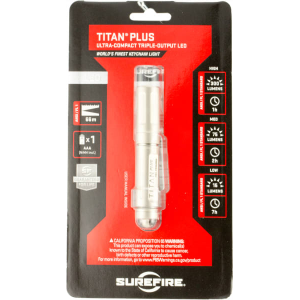 Surefire Titanb Titan Plus Ultra-Compact 300/75/15 Lumens Rechargeable AAA HiMH Silver