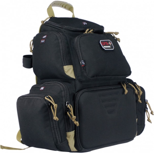 G*Outdoors 1711BPBT Handgunner Range Bag/Backpack 600D Polyester 16\" x 10\" x 19\" Tan/Black - G Outdoors