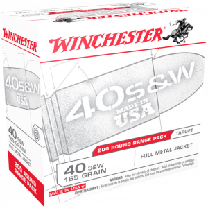 Winchester Winchester Ammo USA40W USA Centerfire 40 Smith & Wesson (S&W) 165 GR Full Metal Jacket - 200 Round Box - $77.51 at Classic Firearms