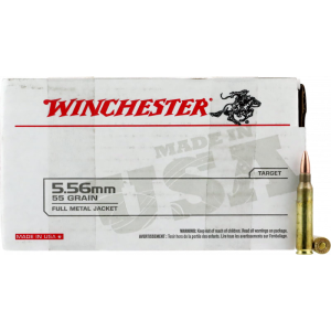 Winchester Ammo WM193150 USA 5.56x45mm NATO 55 Gr Full Metal Jacket (FMJ) (Value Pack) Brass Boxer Non-Corrosive Reloadable Ammo - 150 Round 150 Round Ammo