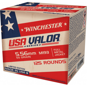 Winchester Ammo USA193125 USA Target 5.56x45mm NATO 55 Gr Full Metal Jacket (FMJ) Ammo - 125rd Box 125rd Box Ammo
