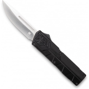 Cobratec Knives CobraTec Knives BCTLWDNS Lightweight 3.25\" OTF Drop Point Plain D2 Steel Blade/Black Aluminum Handle Includes Pocket Clip - $89.00 at Classic Firearms