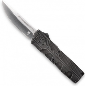 Cobratec Knives CobraTec Knives SWCTLWDNS Lightweight 3.25\" OTF Drop Point Plain D2 Steel Blade/Stonewashed Aluminum Handle Includes Pocket Clip - $89.00 at Classic Firearms