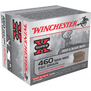 Winchester Winchester Ammo X460SW Super-X 460 Smith & Wesson Magnum 250 GR Jacketed Hollow Point - 20rd Box - $50.57 at Classic Firearms
