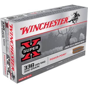 Winchester Winchester Ammo X3381 Super-X 338 Winchester Magnum 200 GR Power-Point - 20rd Box - $68.71 at Classic Firearms