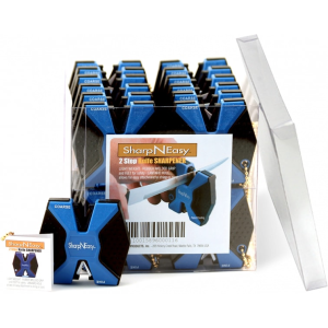 AccuSharp 334CD SharpNEasy 2-Step Sharpener Hand Held Fine/Coarse Ceramic Stone Sharpener Plastic Handle Black/Blue 24