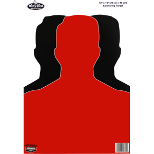 Birchwood Casey 35701 Dirty Bird Silhoutte III Silhouette Tagboard Hanging Pistol 12" x 18" Black/Red 100 Per Pkg