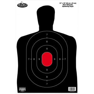 Birchwood Casey 35702 Dirty Bird BC-27 Silhouette Tagboard Hanging Pistol 12" x 18" Black/Red 100 Per Pkg