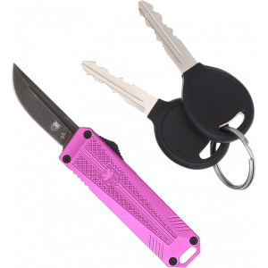 Cobratec Knives CobraTec Knives CALI929TBPURTNS California 929TB 1.75\" OTF Tanto Plain D2 Steel Blade Stonewash D2 Steel Blade Purple Anodized Aluminum Handle - $79.99 at Classic Firearms