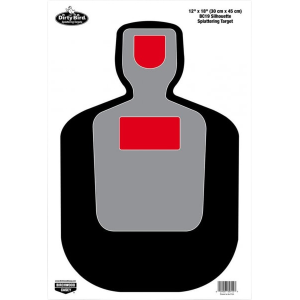 Birchwood Casey 35712 Dirty Bird BC-19 Silhouette Paper Hanging Pistol 12" x 18" Black/Gray/White 100 Per Pkg