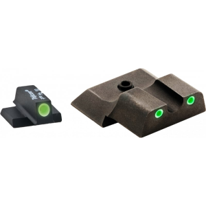 AmeriGlo SW145 Classic 3-Dot Night Sight Set Tritium Green with White Outline Front & Rear Black Frame for S&W M&P Shield