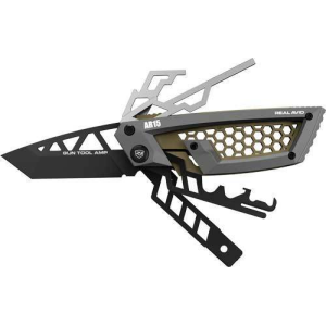 Real Avid AVGTAMPAR Gun Tool AMP-AR Gray/OD Steel Folding Multi-tool for AR-15