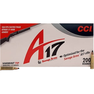Cci CCI 949CC A17 17 Hornady Magnum Rimfire (HMR) 17 GR Varmint Tipped - 200rd Box - $71.42 at Classic Firearms