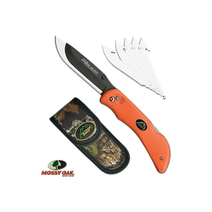 Outdoor Edge RO20C Razor Pro Folder 3.5\" 420J2 Stainless Razor/Zipper Orange