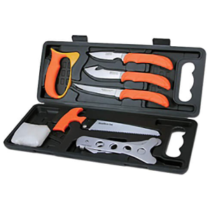 Outdoor Edge WP2 Wild-Pak Game Processor Set Multiple 420J Stainless Japanese Skinner w/Gut Hook/Saw/Caping Rubber