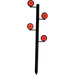 Birchwood Casey 47424 World of Targets Dueling Tree Rimfire Pistol/Rifle Black/Orange Steel Circle Standing