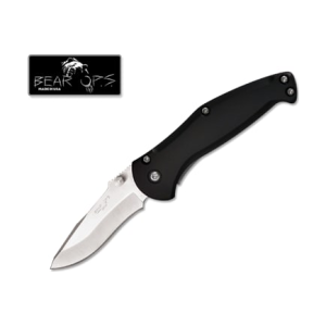 Bear & Son A-100-ALBK-S 4 Bear Swipe Black Aircraft Aluminum Handle with Satin Finish Blade - Remington