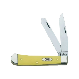 Case 00161 Trapper Folder Chrome Vanadium Clip/Spey Blade Yellow Synthetic Hndl