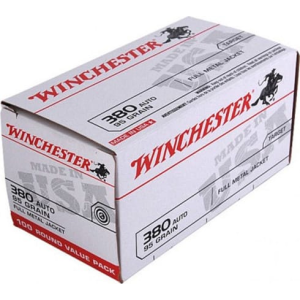 Winchester Ammo USA380VP Best Value 380 ACP 95 GR Full Metal Jacket Ammo - 100rd Box 100rd Box Ammo
