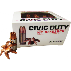 G2 Research G2 Research Civic 45 ACP Civic Duty 45 ACP 168 GR Copper Expansion Projectile - 20rd Box - $46.60 at Classic Firearms