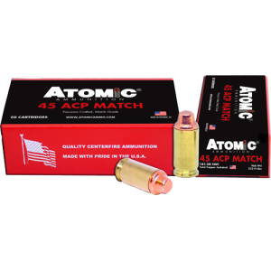 Atomic Ammunition Atomic 448 Match 45 ACP 185 gr Semi Wadcutter (SWC) - 50rd Box - $44.47 at Classic Firearms