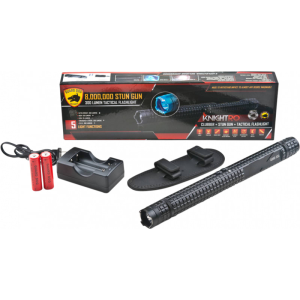 Guard Dog BTSGGDK8000 Knightro 8,000 Stun Gun with Light Black Aluminum