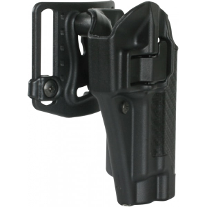 Blackhawk 410000BKL Serpa CQC Left-Hand Holster Glock 17/22 Carbon Fiber Polymer Black