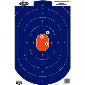 Birchwood Casey 35720 Dirty Bird Silhouette Tagboard Hanging Pistol 12" x 18" Blue/Orange 50 Per Pkg