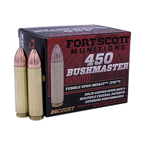 Fort Scott Munitions Fort Scott Munitions 450BM-250-SCV Tumble Upon Impact (TUI) 450 Bushmaster 250 gr Solid Copper Spun - 20rd Box - $44.48 at Classic Firearms